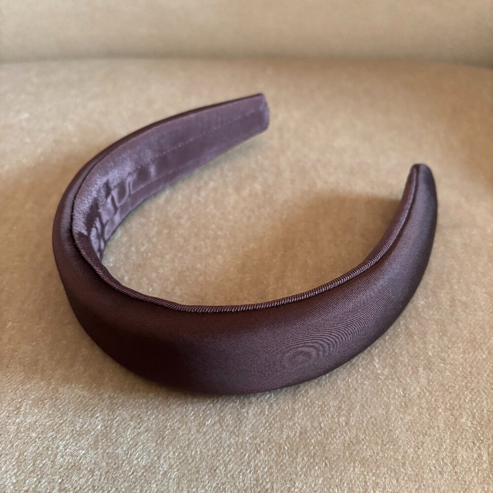NWOT: Jennifer Ouellette 1.5" Brown Satin Headband
